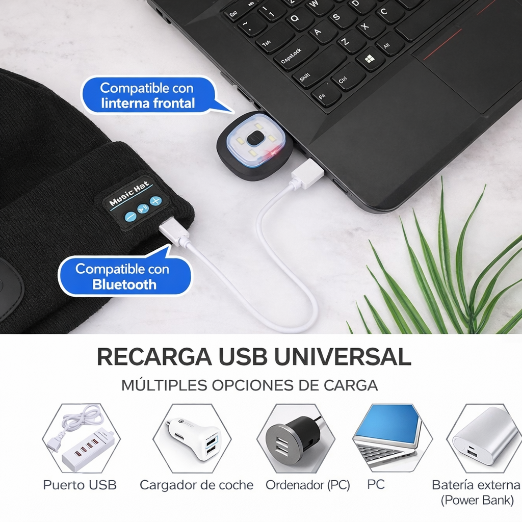 Gorro con luz y música incluidos